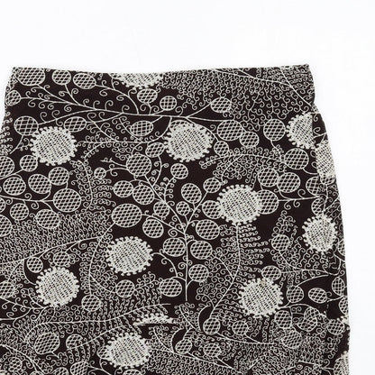 Shannon Womens Brown Geometric Polyester Swing Skirt Size L