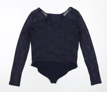 NEXT Womens Blue Cotton Bodysuit One-Piece Size 14 Snap