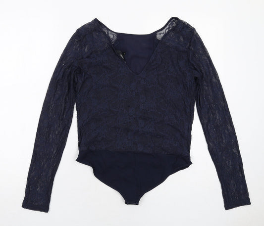 NEXT Womens Blue Cotton Bodysuit One-Piece Size 14 Snap