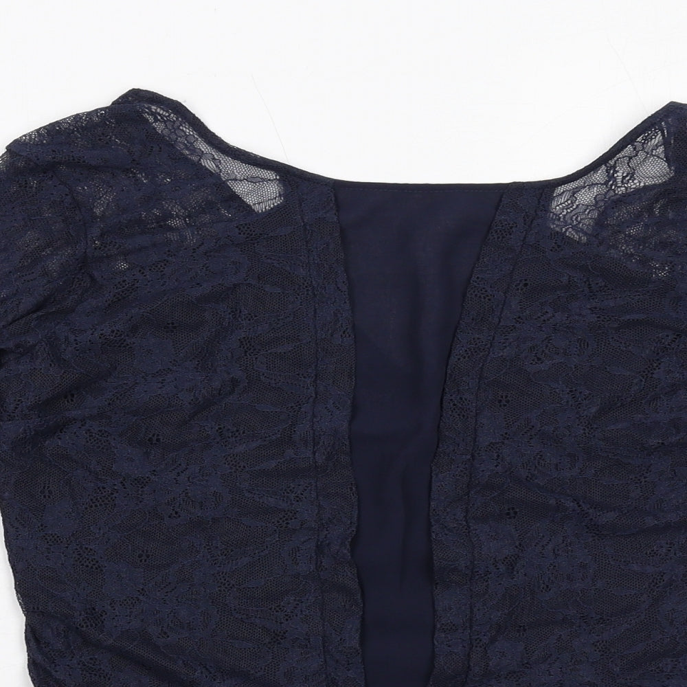 NEXT Womens Blue Cotton Bodysuit One-Piece Size 14 Snap