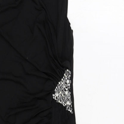 Fly Southeast Womens Black Viscose Trapeze & Swing Size L V-Neck Pullover