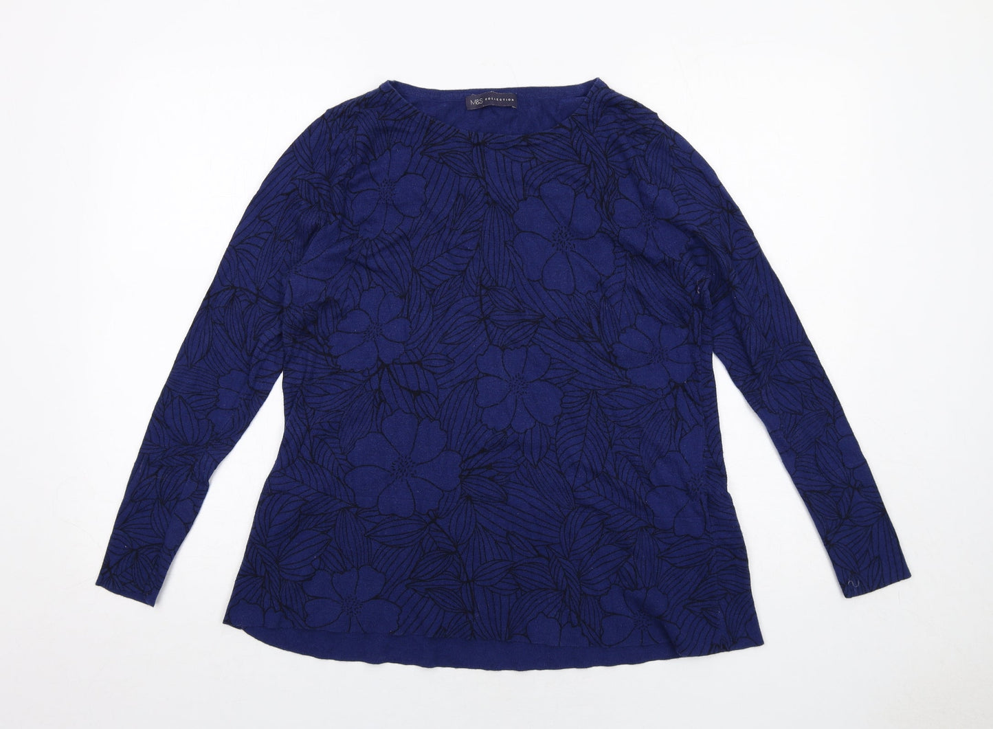 Womens UK Size 14 Marks and Spencer Blue Pullover Jumper