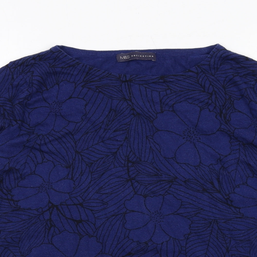 Womens UK Size 14 Marks and Spencer Blue Pullover Jumper