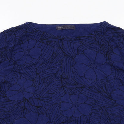 Womens UK Size 14 Marks and Spencer Blue Pullover Jumper