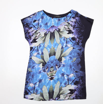 Dorothy Perkins Womens Multicoloured Geometric Polyester T-Shirt Dress Size 12 Round Neck Pullover