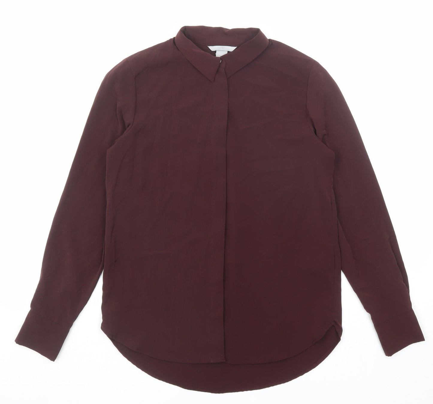 Womens UK Size 6 H&M Purple Basic Button-Up