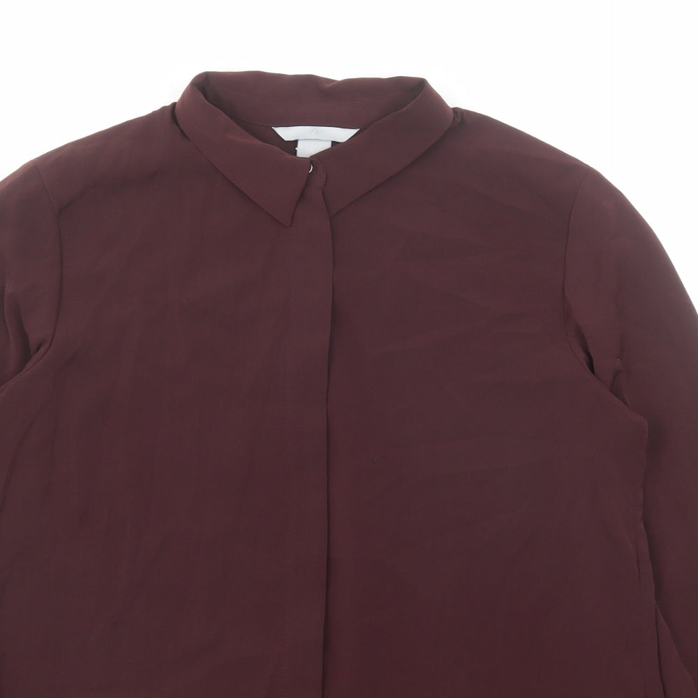 Womens UK Size 6 H&M Purple Basic Button-Up