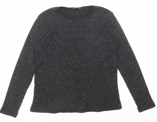 LC Waikiki Womens Black Round Neck Acrylic Pullover Jumper Size M