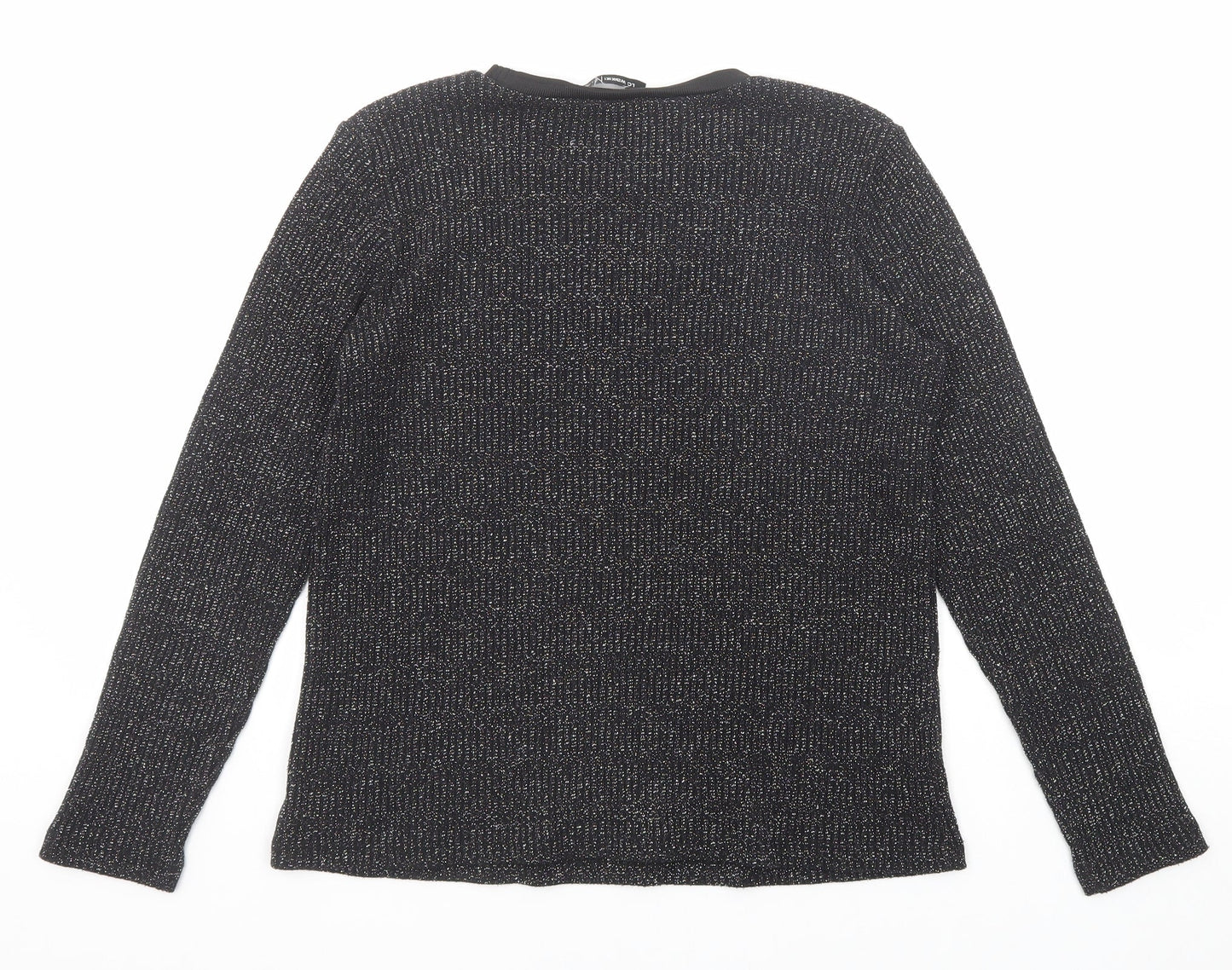 LC Waikiki Womens Black Round Neck Acrylic Pullover Jumper Size M