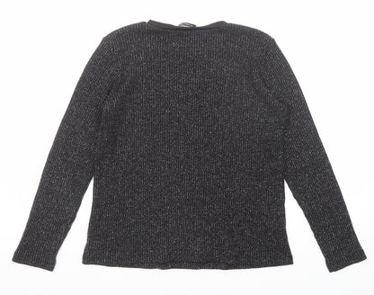 LC Waikiki Womens Black Round Neck Acrylic Pullover Jumper Size M