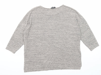 Womens UK Size 14 Warehouse Grey Basic Blouse