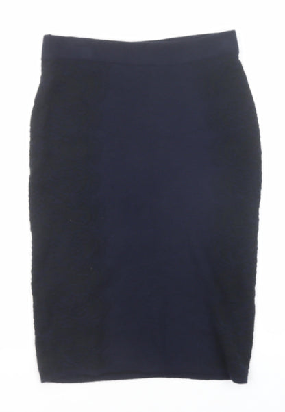 Per Una Womens Blue Cotton Straight & Pencil Skirt Size 10