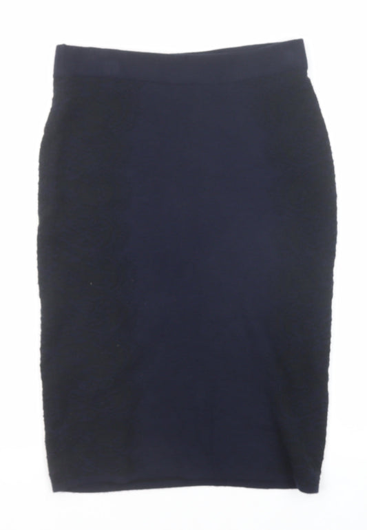 Per Una Womens Blue Cotton Straight & Pencil Skirt Size 10