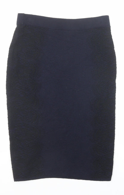 Per Una Womens Blue Cotton Straight & Pencil Skirt Size 10