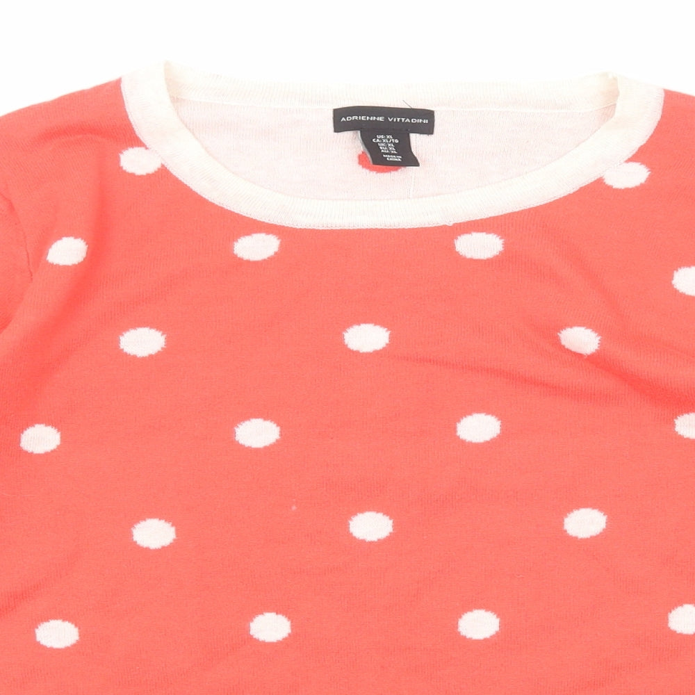 Womens UK Size XL Adrienne Vittadini Red Pullover Jumper