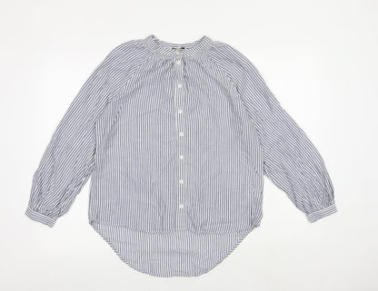 Womens UK Size 8 NEXT Blue Basic Button-Up