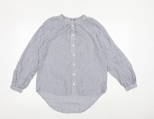 Womens UK Size 8 NEXT Blue Basic Button-Up