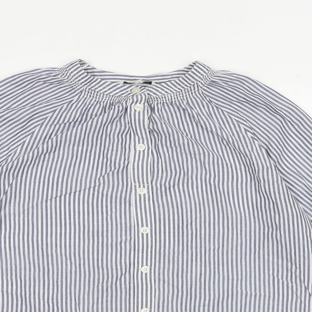 Womens UK Size 8 NEXT Blue Basic Button-Up