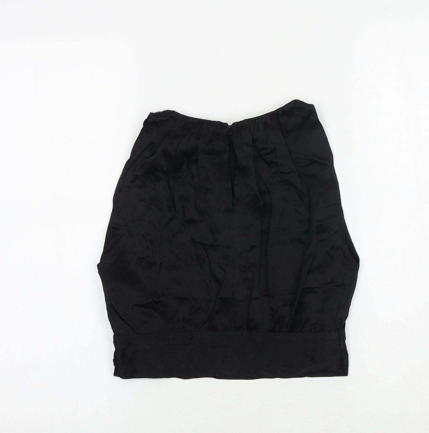 Womens UK Size XS Zara Black Cropped Blouse