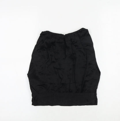 Womens UK Size XS Zara Black Cropped Blouse