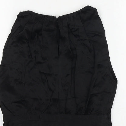 Womens UK Size XS Zara Black Cropped Blouse