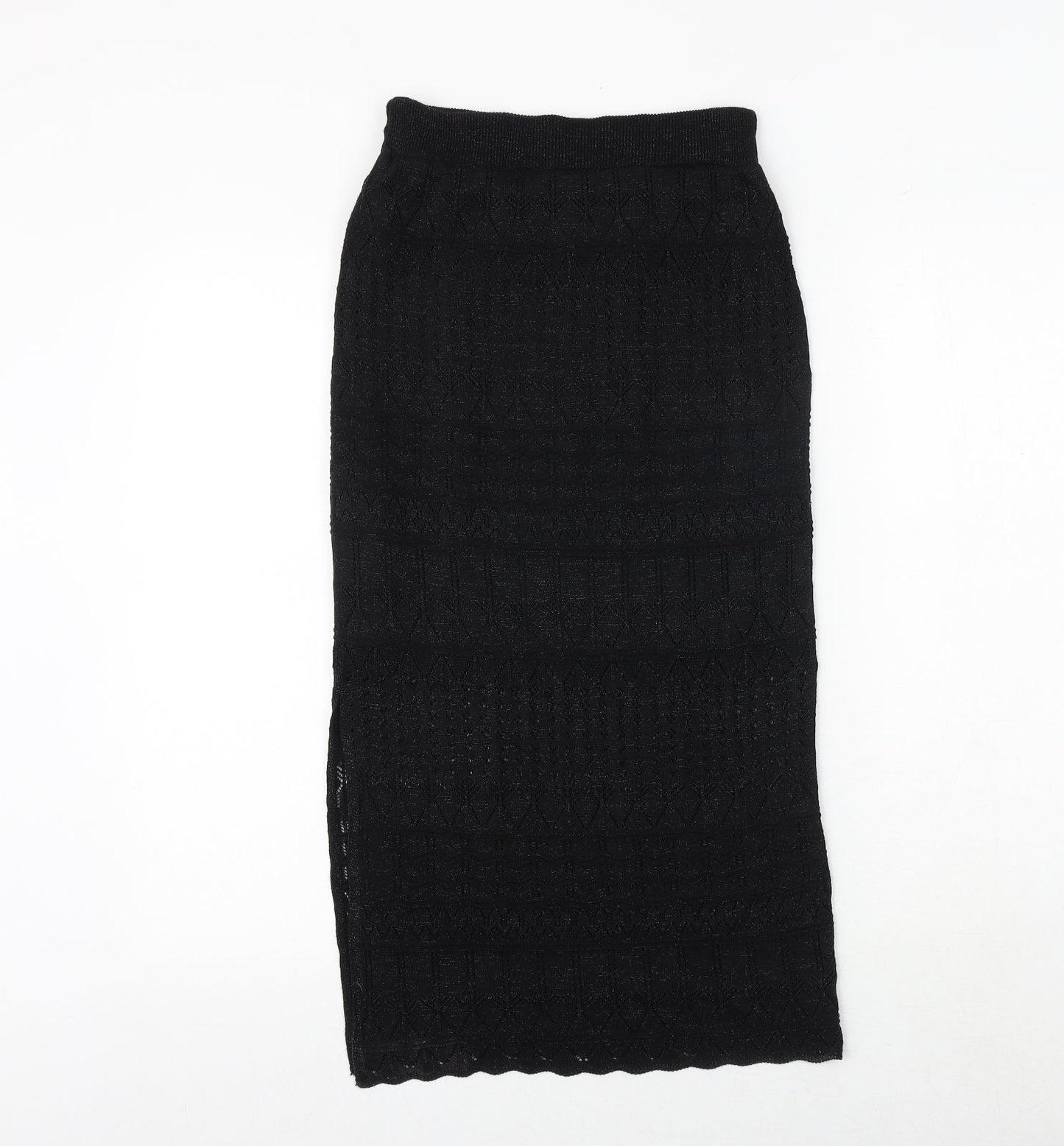 Marks and Spencer Womens Black Viscose A-Line Skirt Size XS