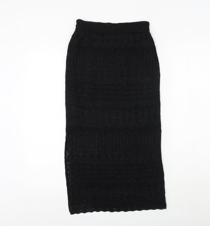 Marks and Spencer Womens Black Viscose A-Line Skirt Size XS