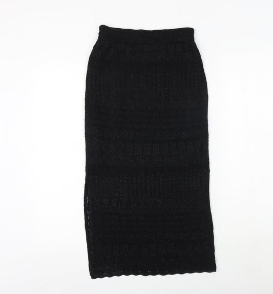 Marks and Spencer Womens Black Viscose A-Line Skirt Size XS