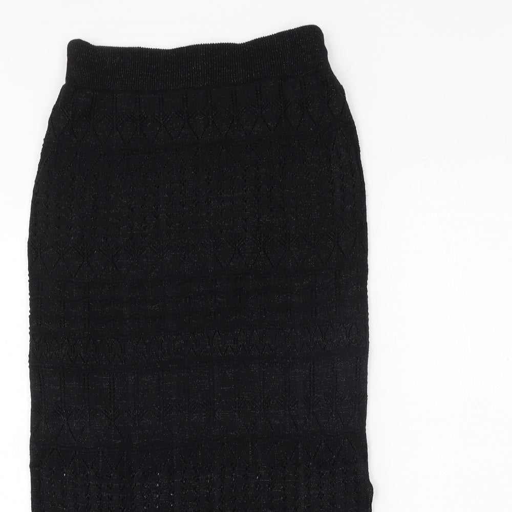 Marks and Spencer Womens Black Viscose A-Line Skirt Size XS