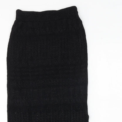 Marks and Spencer Womens Black Viscose A-Line Skirt Size XS