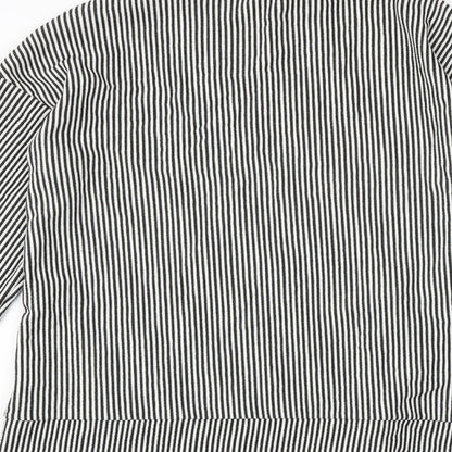 Zara Womens Black Striped Polyester Pullover Sweatshirt Size M Pullover