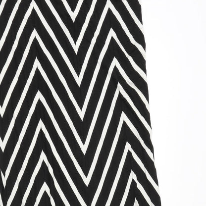 bebe Womens Black Geometric Viscose Swing Skirt Size XS