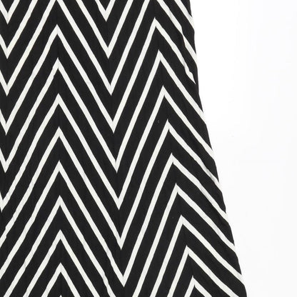 bebe Womens Black Geometric Viscose Swing Skirt Size XS