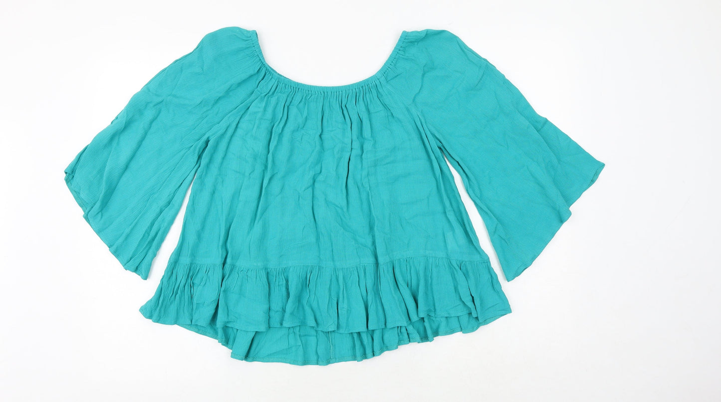 Womens UK Size 12 South Green Basic Blouse