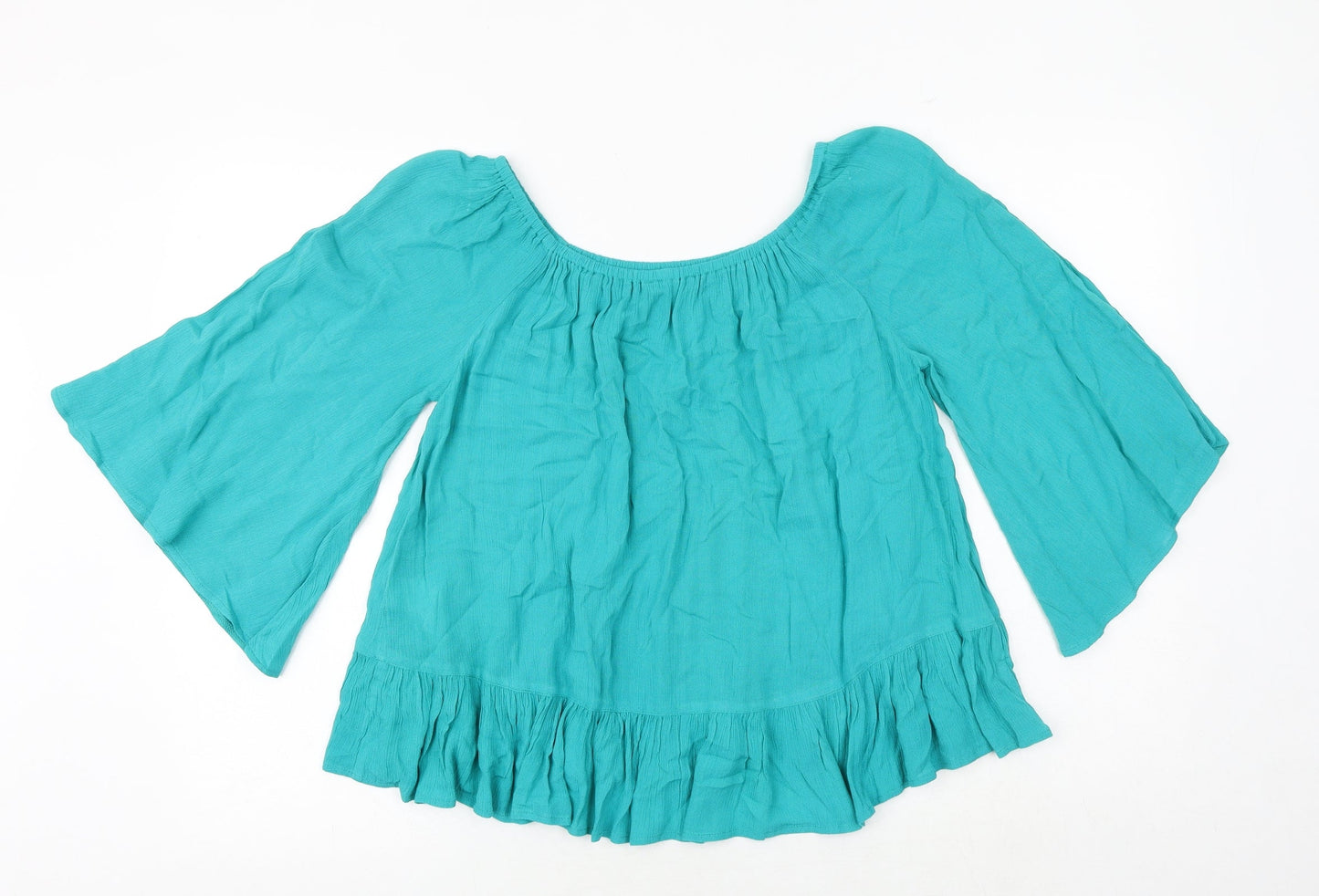 Womens UK Size 12 South Green Basic Blouse