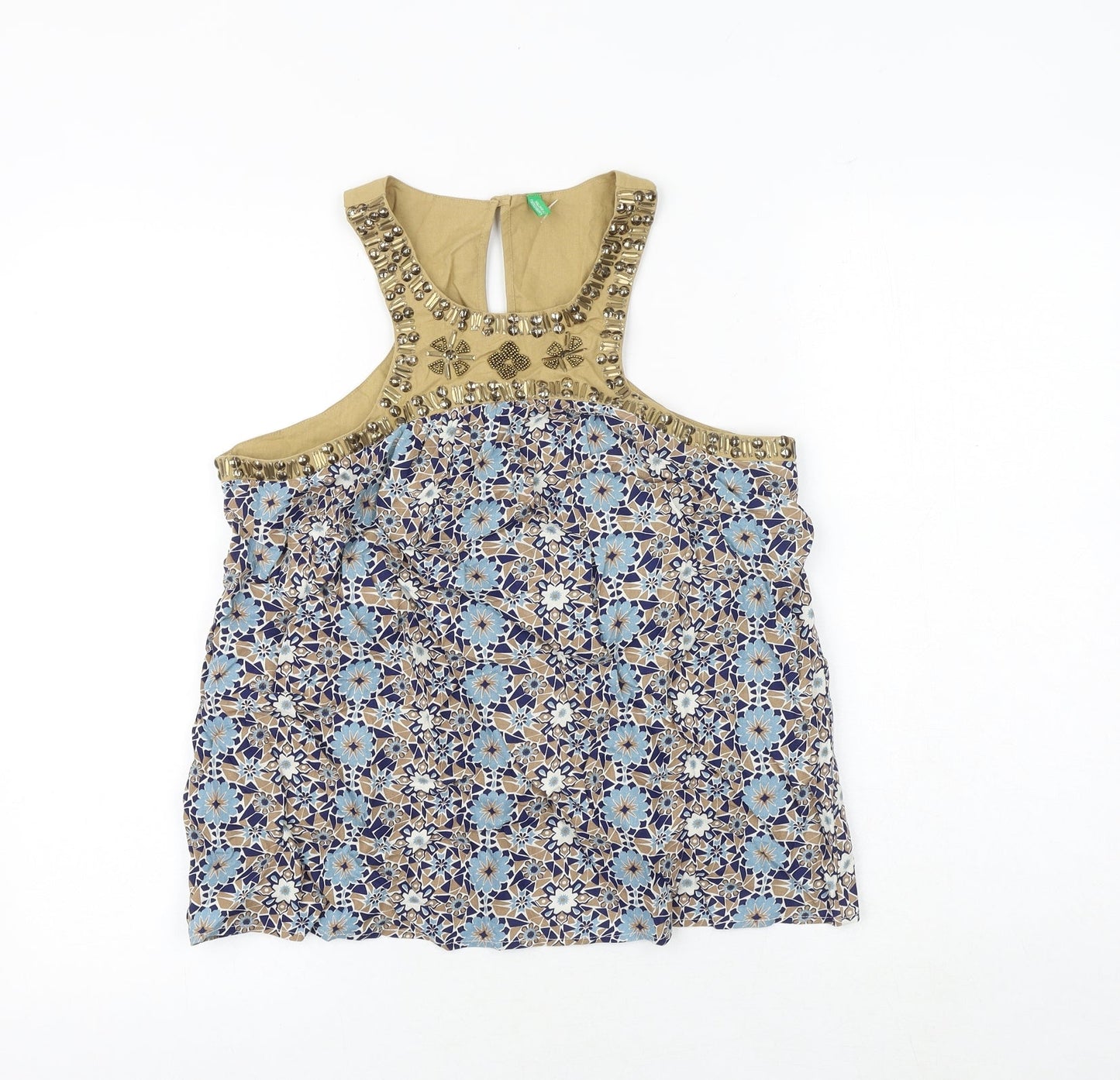 Womens UK Size S United Colors of Benetton Brown Basic Tank