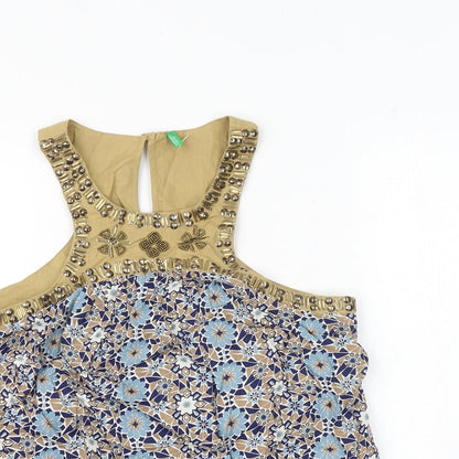 Womens UK Size S United Colors of Benetton Brown Basic Tank