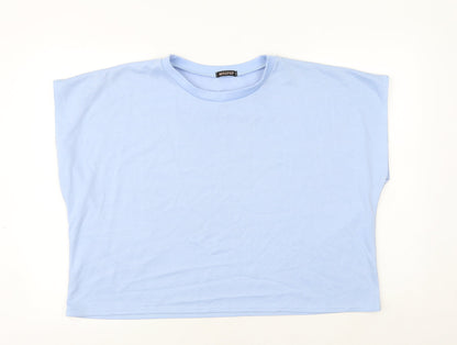 Womens UK Size L Misspap Blue Basic T-Shirt