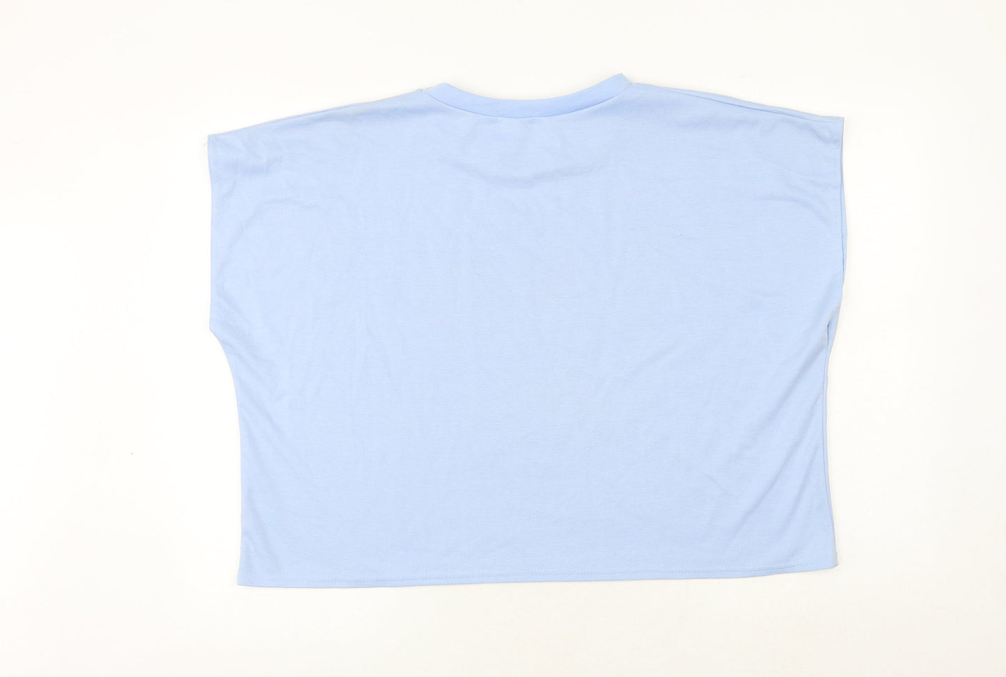 Womens UK Size L Misspap Blue Basic T-Shirt