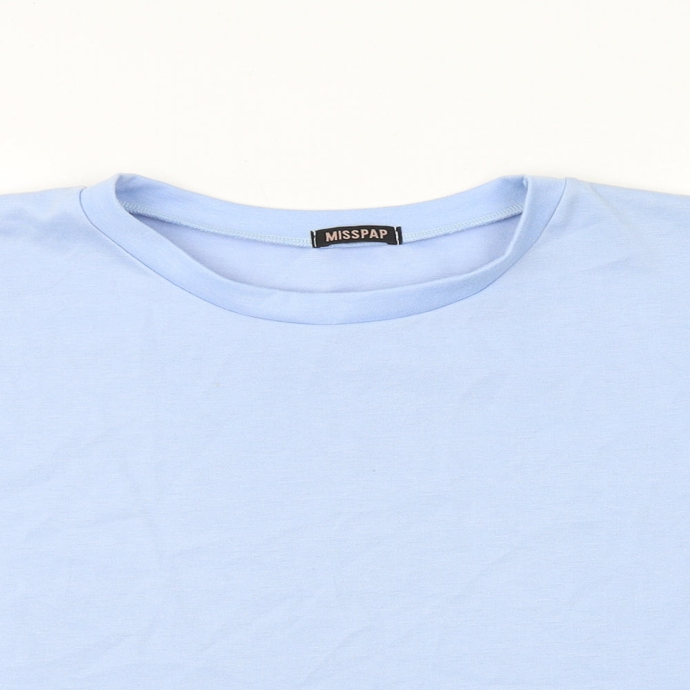 Womens UK Size L Misspap Blue Basic T-Shirt