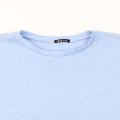 Womens UK Size L Misspap Blue Basic T-Shirt