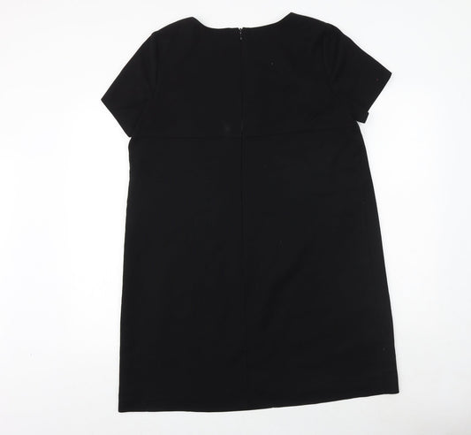 NEXT Womens Beige Polyester A-Line Size 16 Round Neck Zip