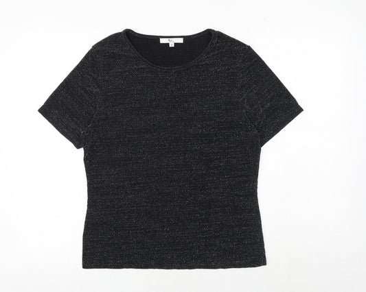 Womens UK Size M Klass Black Basic T-Shirt