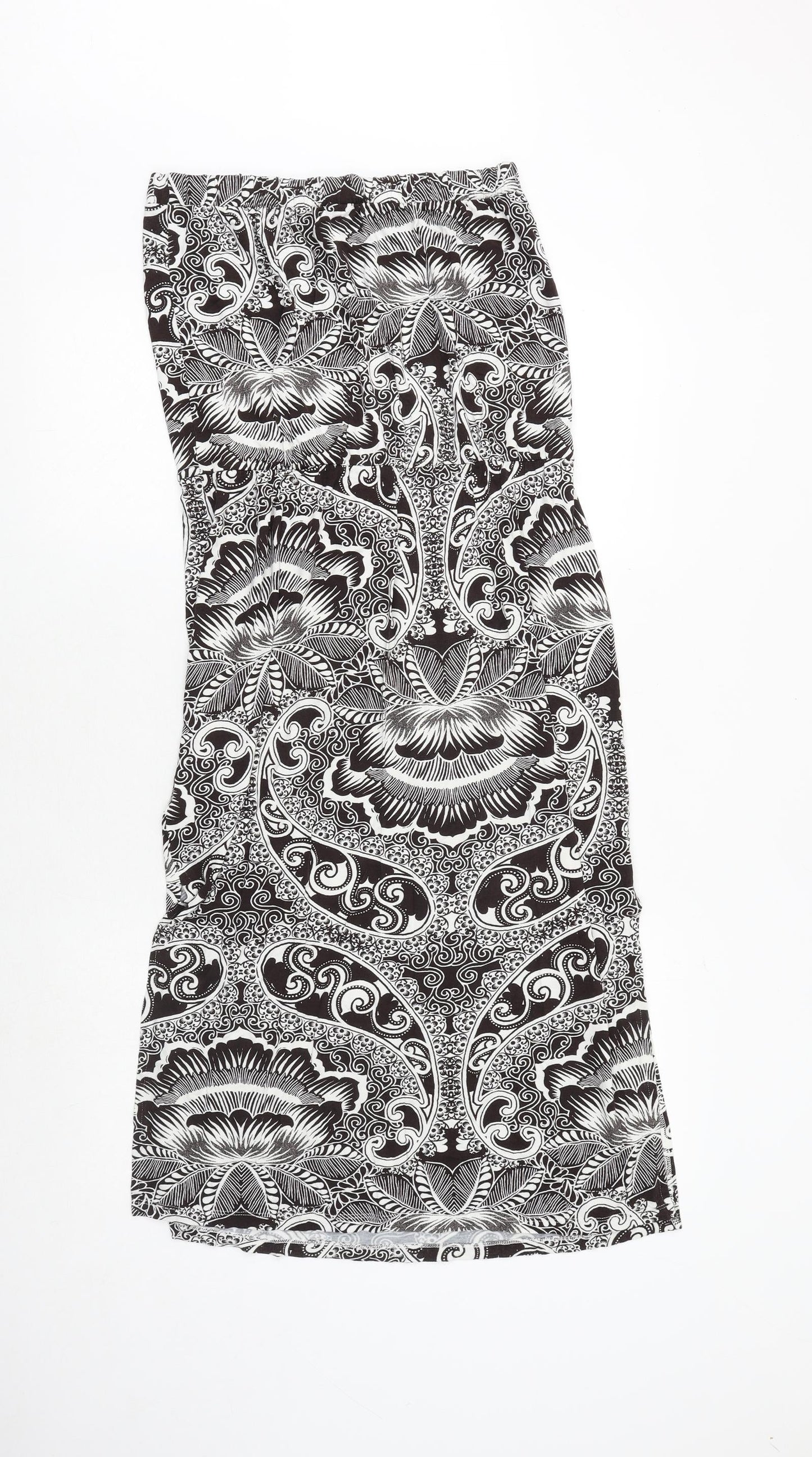 NEXT Womens Black Geometric Viscose A-Line Size 10 Off the Shoulder Pullover