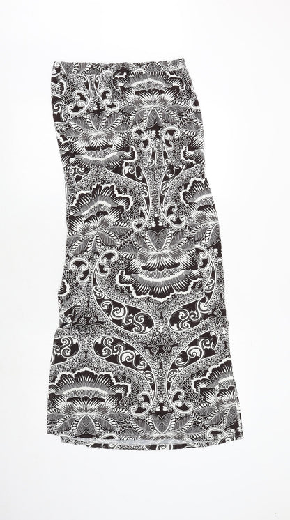 NEXT Womens Black Geometric Viscose A-Line Size 10 Off the Shoulder Pullover