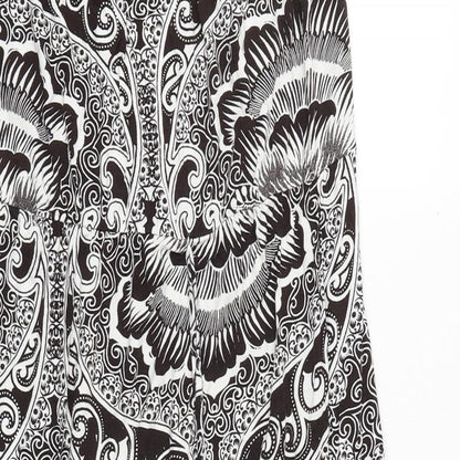 NEXT Womens Black Geometric Viscose A-Line Size 10 Off the Shoulder Pullover