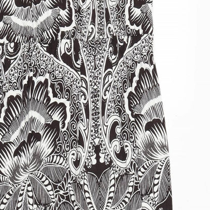 NEXT Womens Black Geometric Viscose A-Line Size 10 Off the Shoulder Pullover