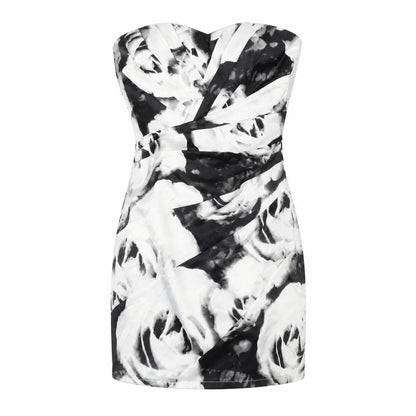Lipsy Womens Black Floral Polyester A-Line Size 6 Sweetheart Zip