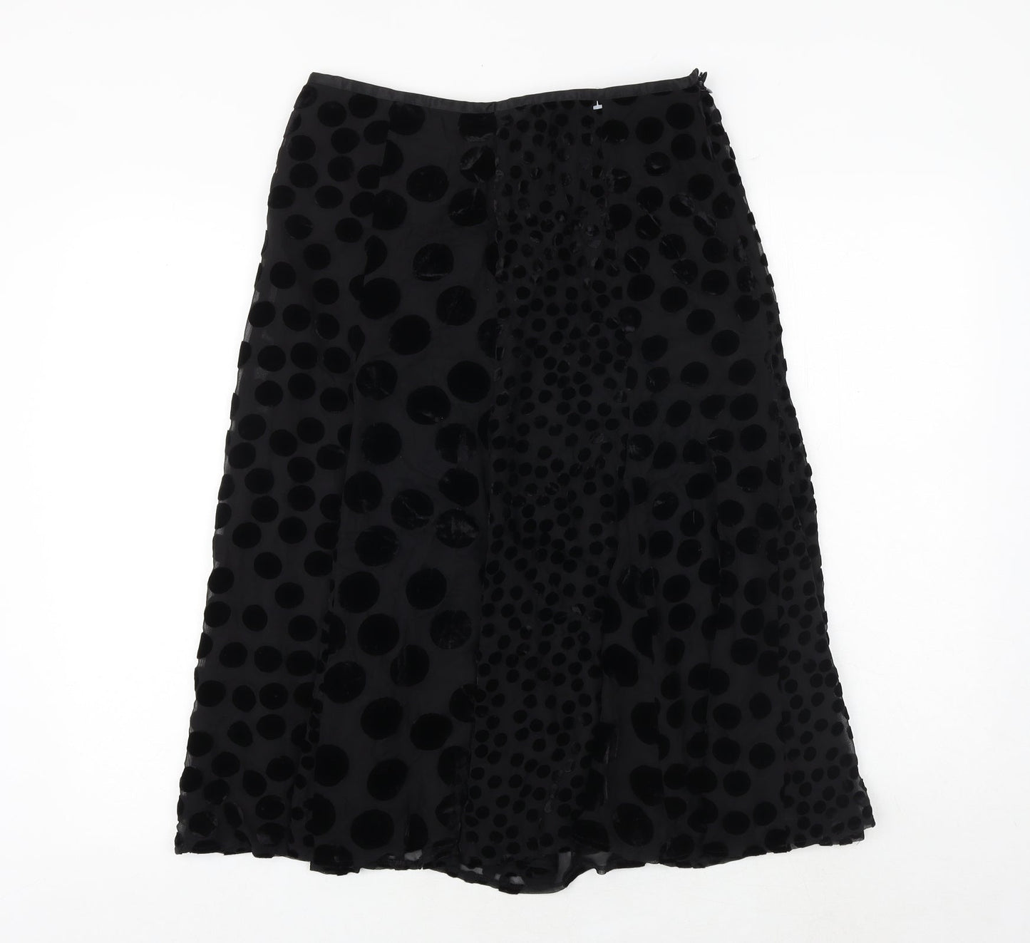 EAST Womens Black Geometric Polyester Swing Skirt Size 10 Zip