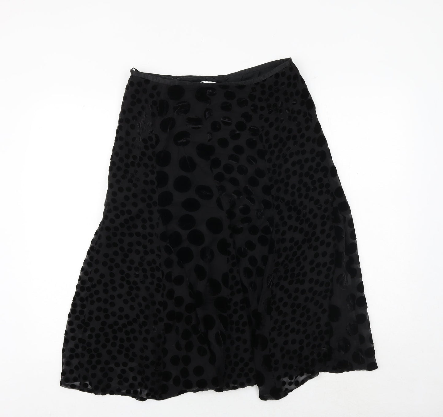 EAST Womens Black Geometric Polyester Swing Skirt Size 10 Zip